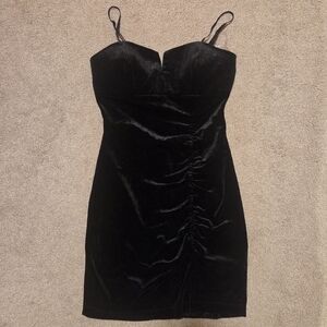 Emerald Sundae Black Velvet Mini Dress